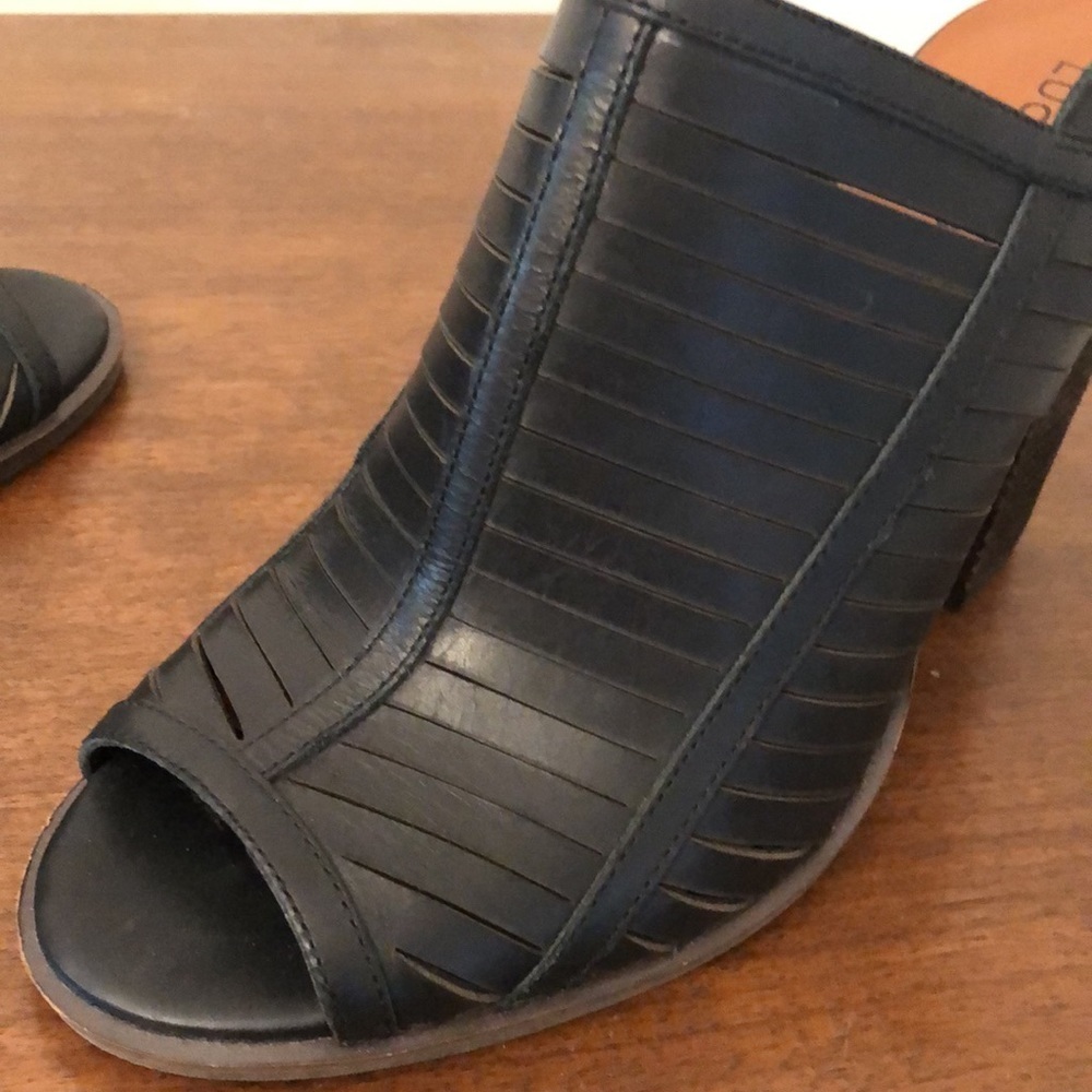 Lucky Brand Black Leather Slingback Sandals Size 8 - Picture 7 of 11